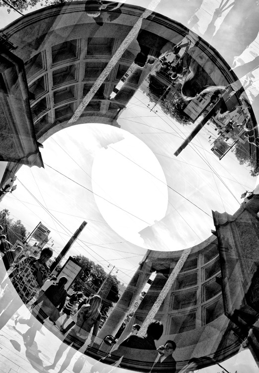 двукратная цифровая экспозиция с поворотом камеры