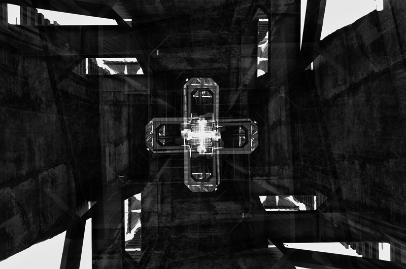 четырехкратная экспозиция на цифровую камеру с поворотом
перевод в ч-б