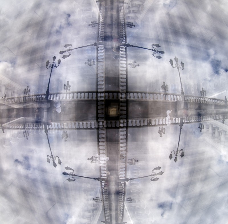 четырехкратная цифровая экспозиция с поворотом камеры, Пеленг