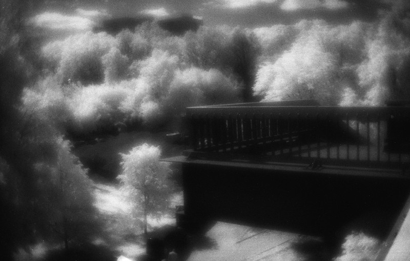 монокль+самодельный инфракрасный фильтр из куска проявленного слайда