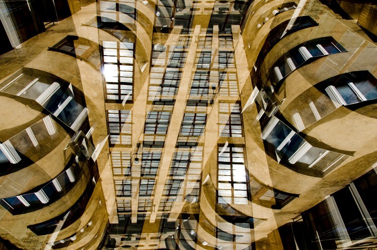 двойная цифровая экспозиция с поворотом камеры